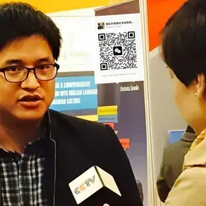 2015年留学展央视采访留学王大炮王觉菊老师